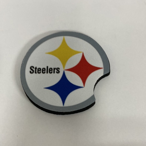 Pittsburgh Steelers License Plate With Cup Holder Inserts - Picture 3 of 3